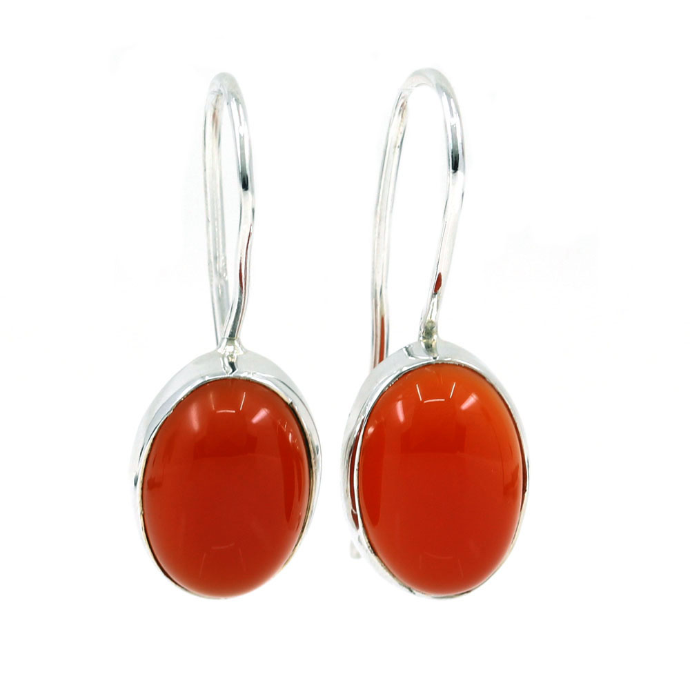 Carnelian earrings, silver 925