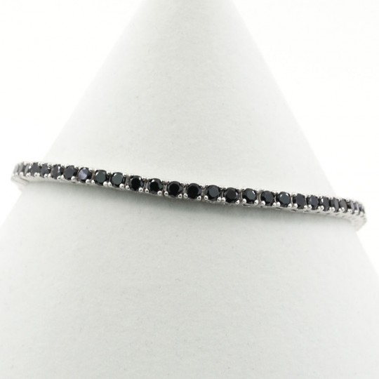 Tennis bracelet - 19cm with Jet crystals, rhodium-plated 925 silver