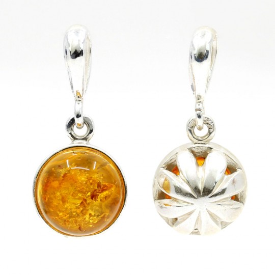 925 silver pendant with natural yellow amber