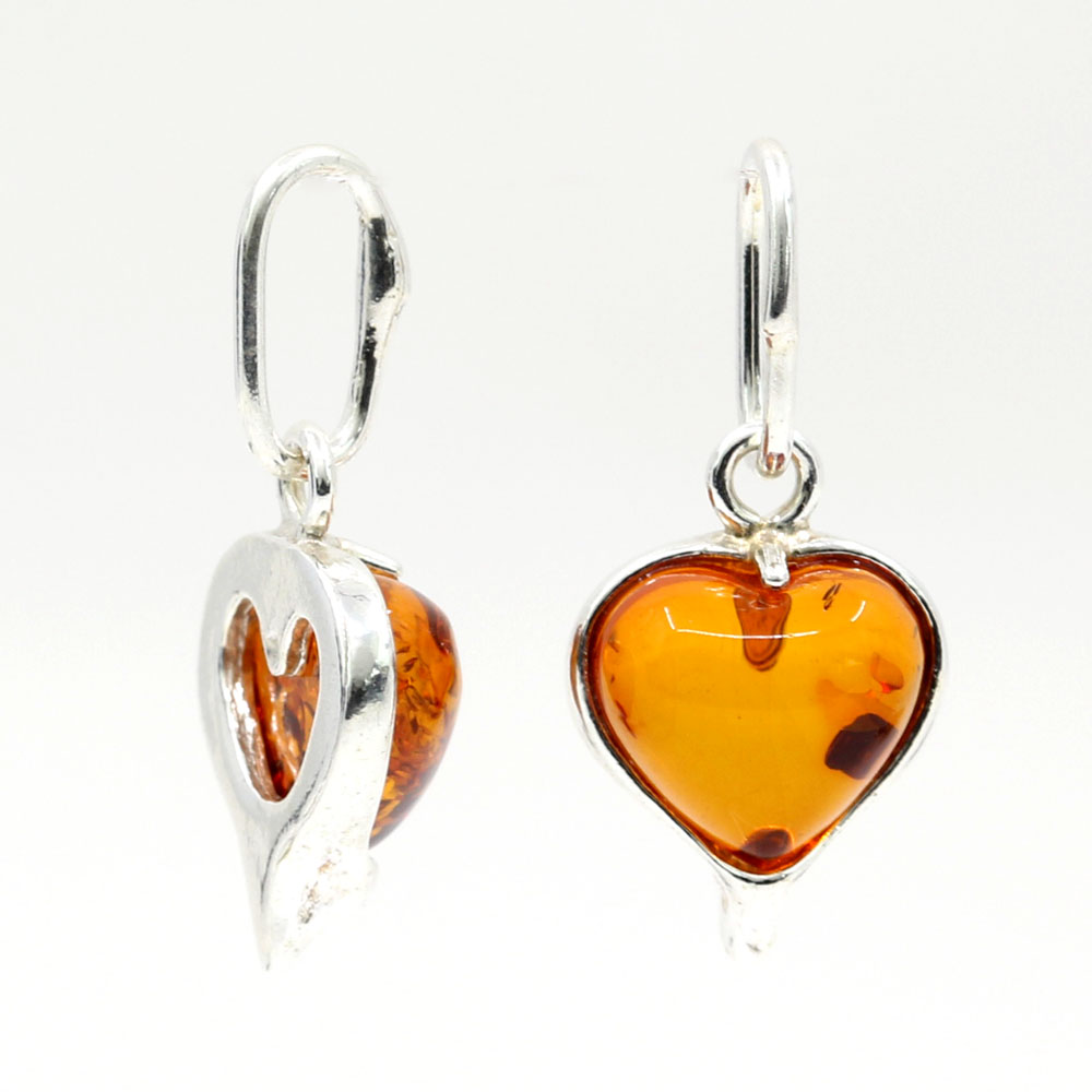 925 silver pendant with natural topaz amber