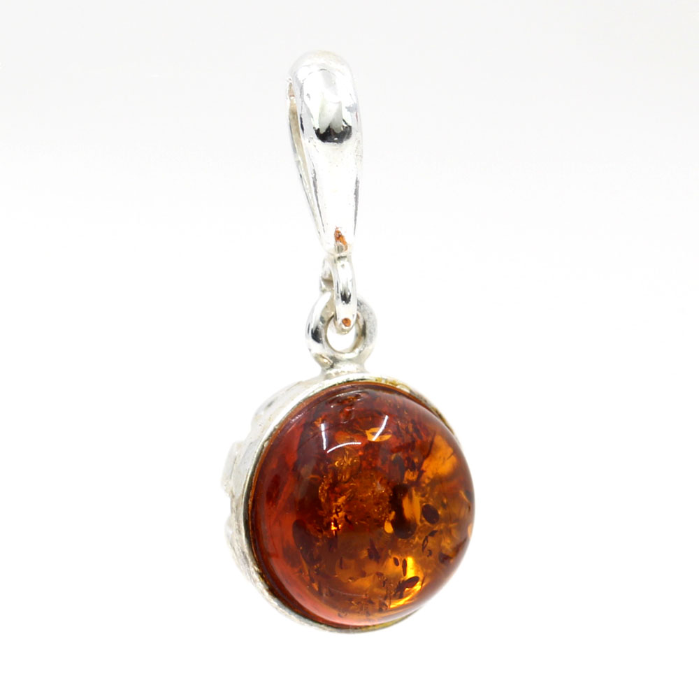 925 silver pendant with natural topaz amber