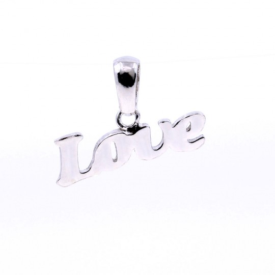 LOVE pendant, 925 rhodium-plated silver, 17.5x7.5mm