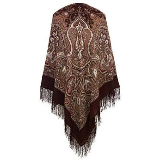 Premium shawl Spanish, wool, brown - 146x146cm