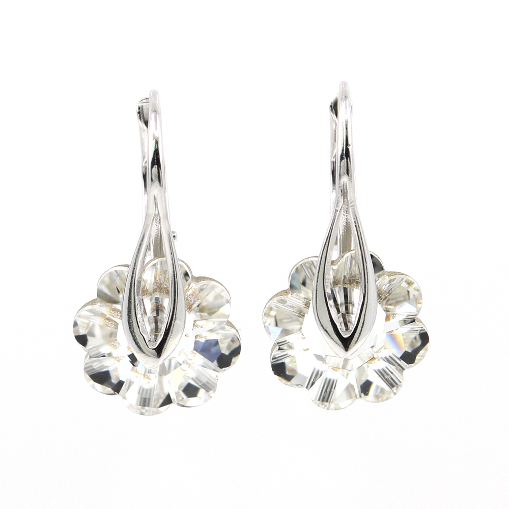 Earrings with Swarovski Crystal, 925 rhodium-plated silver