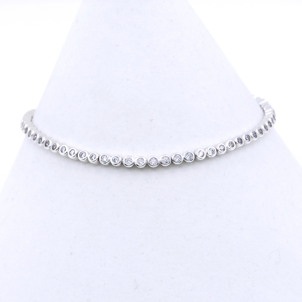 Tennis bracelet with crystals 925 rhodium-plated silver - 17+3cm