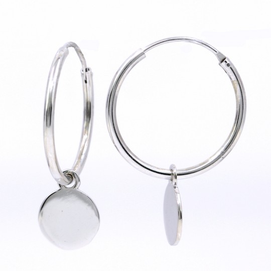 Cercei hoops, argint 925 rodiat, 20mm