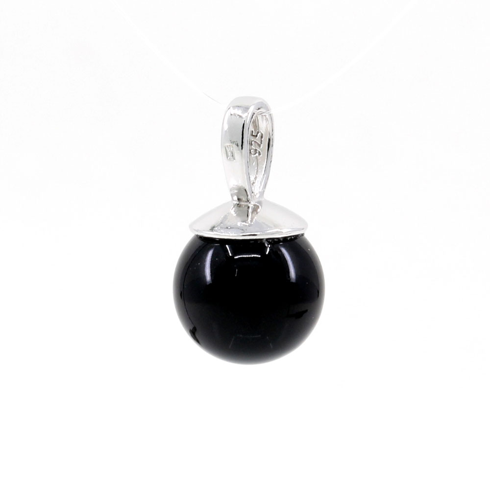 Pandantiv argint 925 rodiat cu perla Swarovski Magic Black 10mm