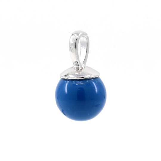 Pandantiv argint 925 rodiat cu perla Swarovski Lapis 10mm